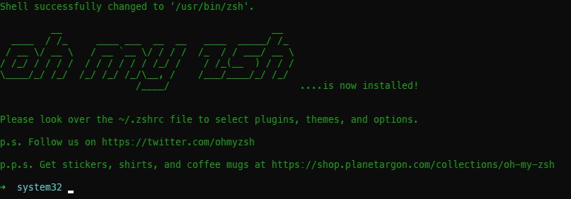 Oh My ZSH Installed